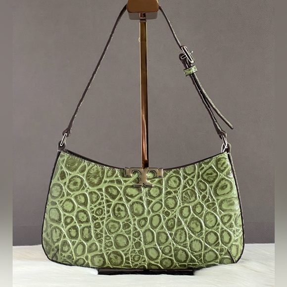 165178- Tory Burch Eleanor Croc-Embossed Slim Shoulder Bag - Picture 4 of 15